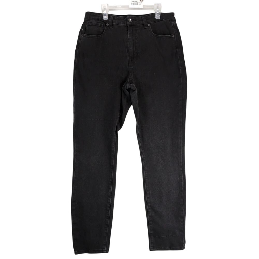Faith Black Stretch Denim Jeans Women's 12 "Have Faith"‎ 30x28" High Rise Casual